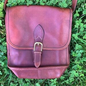 Cole Haan Cognac Leather Crossbody Bag – Adjustable Strap